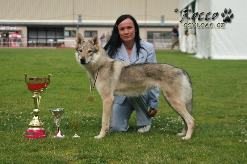 Aglaya s trofejemi z výstavy